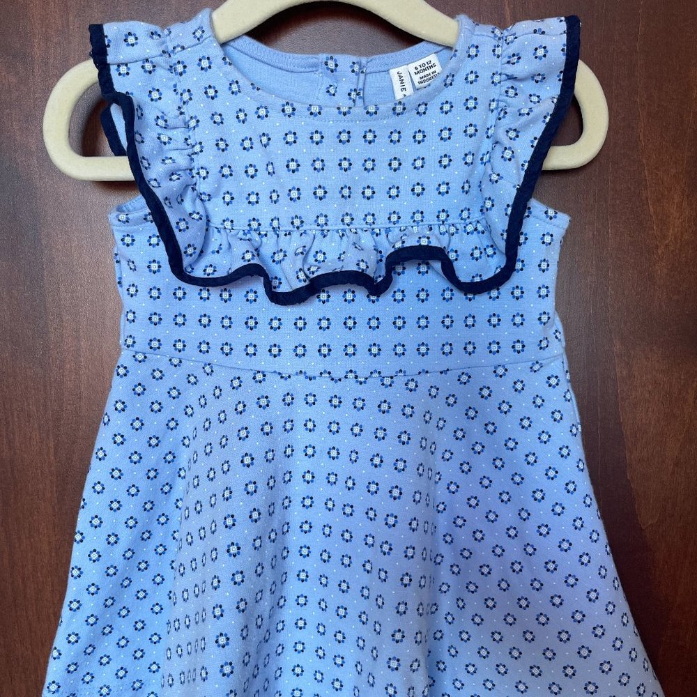 Janie & Jack Geo Ruffle Ponte Dress 6-12mo